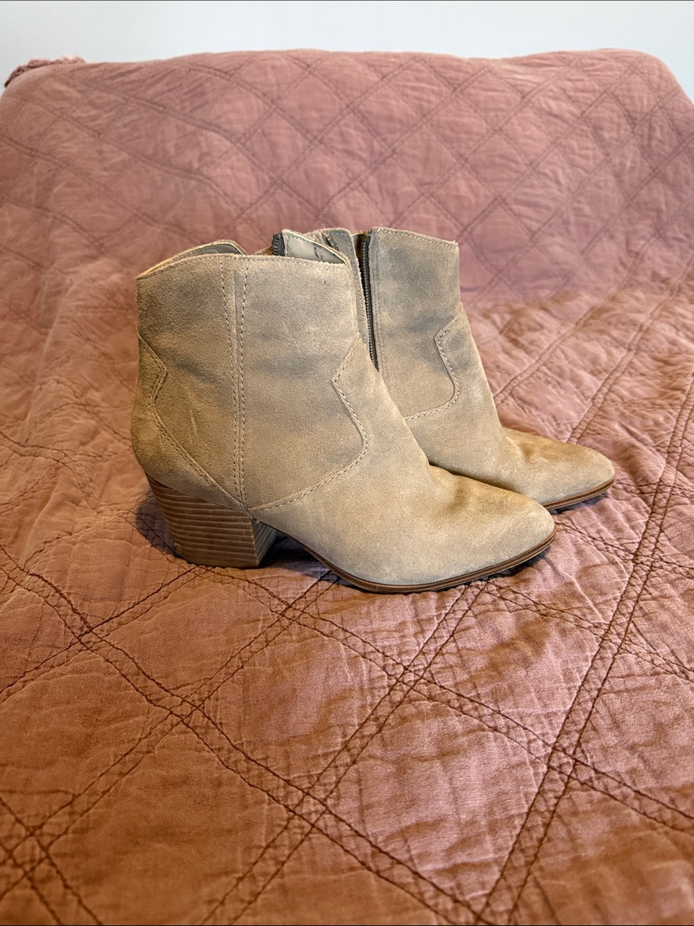 Aldo Taupe Suede Ankle Booties